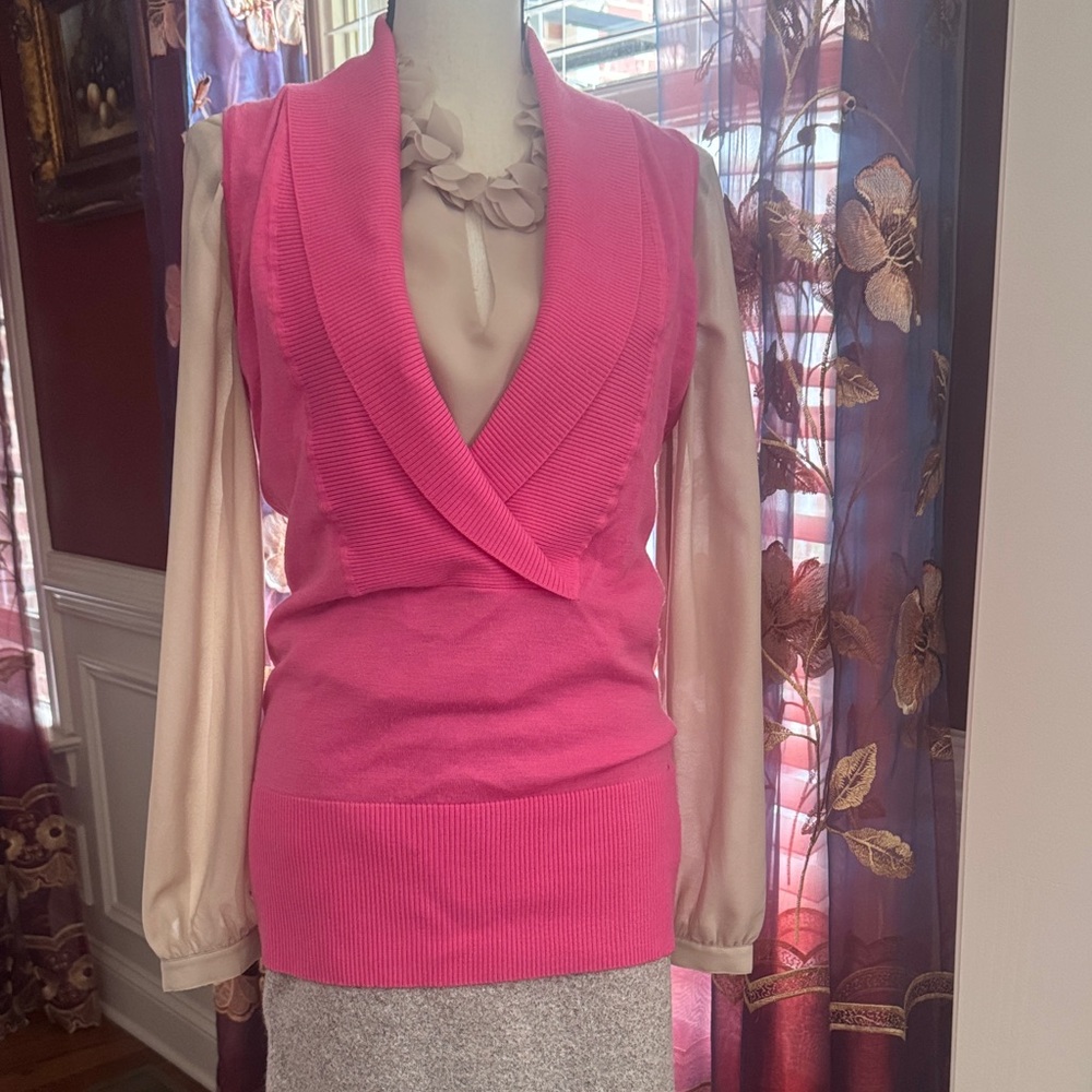 Cache Pink Wool Vest